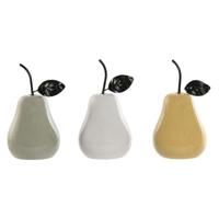 Decoratieve figuren Home ESPRIT Wit Groen Mosterd Modern Peer 11 x 11 x 19 cm (3 Stuks)