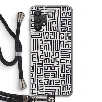 Moroccan Print: Samsung Galaxy A32 5G Transparant Hoesje met koord
