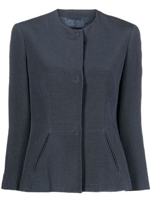 Giorgio Armani Pre-Owned veste cintrée à design sans col (années 2000) - Bleu