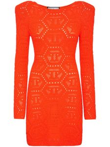 Philipp Plein robe courte à motif monogrammé - Orange