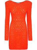 Philipp Plein robe courte à motif monogrammé - Orange