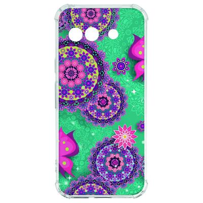 Google Pixel 9a Hoesje - Cirkels en Vlinders TPU Antishock Google Pixel 9a Hoesje - Cirkels en Vlinders TPU Antishock