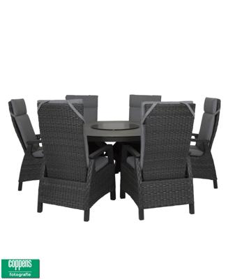 Qopps Perth tuintafel rond met Darwin verstelbare tuinstoel