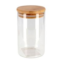 1x Luxe glazen bewaarpotten/voorraadpotten met houten deksel 1300 ml