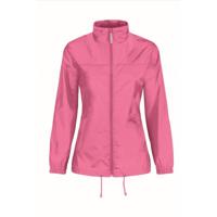 Windjas/windbreaker - dames - roze - met capuchon - thumbnail