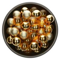 Kerstballen - 25x stuks - goud - 6 cm - kunststof - onbreekbaar - kerstversiering