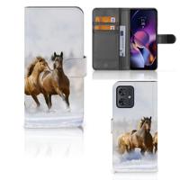 Motorola Moto G54 | Telefoonhoesje | Met pasjeshouder | Paarden
