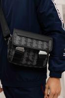 Lacoste Monogram The Blend Schoudertas Heren Zwart/Grijs - Maat One Size - Kleur: ZwartGrijs | Soccerfanshop