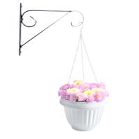 Hangpot + Muurhaak Cuneo - antraciet - D25 cm - kunststof - metaal - tuinaccessoires