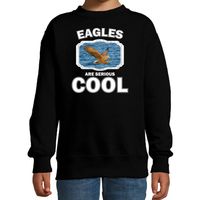 Dieren zeearend sweater zwart kinderen - eagles are cool trui jongens en meisjes