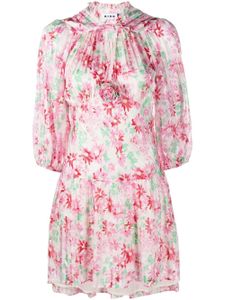 Rixo robe courte plissée à fleurs - Rose