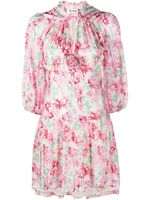 Rixo robe courte plissée à fleurs - Rose - thumbnail