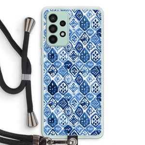 Blauw motief: Samsung Galaxy A52s 5G Transparant Hoesje met koord