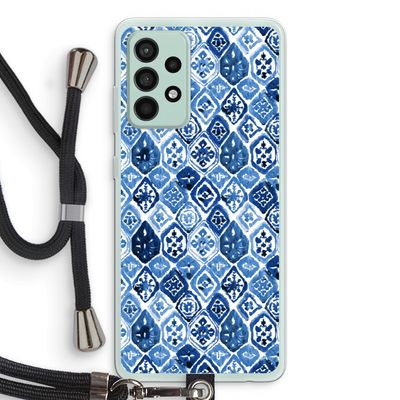 Blauw motief: Samsung Galaxy A52s 5G Transparant Hoesje met koord