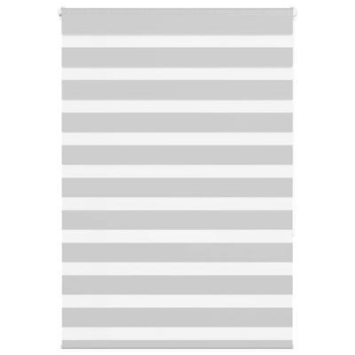 VidaXL Zebra rolgordijn 110x150 cm stofbreedte 105,9 cm lichtgrijs