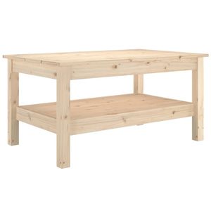 The Living Store Salontafel Grenenhout - Onbehandeld - 80x50x40 cm - Met Schap