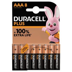 Duracell Alkaline Plus AAA Batterijen - 8 stuks