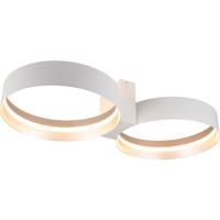 LED Plafondlamp - Musterring Loop - 1 Lichtpunt van 36 Watt - Dimbaar - Aanpasbare Lichtkleur - Geheugenfunctie - Nachtlamp - Mat Wit - Metaal