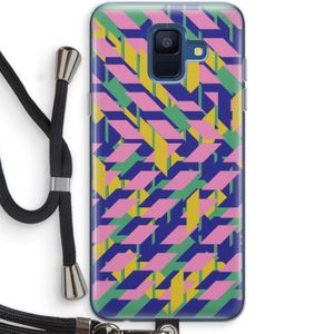 Skew Blush 1: Samsung Galaxy A6 (2018) Transparant Hoesje met koord