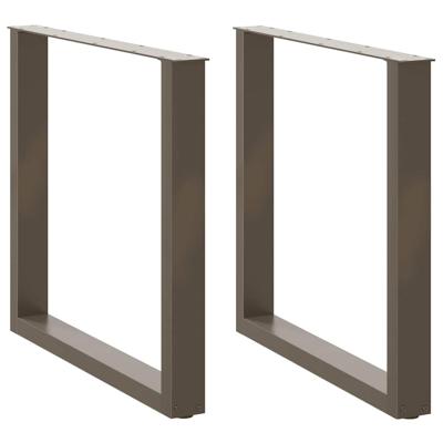 Eettafelpoten 2 st U-vormig 80x(72-73) cm staal naturel