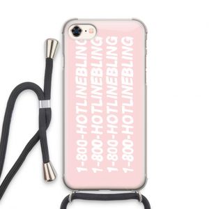 Hotline bling pink: iPhone 7 Transparant Hoesje met koord