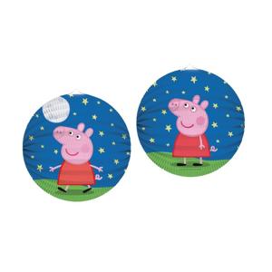 Lampion Peppa Pig - 2x - 25 cm - papier - rond - thema lantaarn - versiering