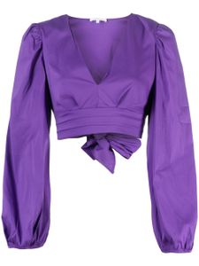 Patrizia Pepe V-neck bow-fastening blouse - Violet