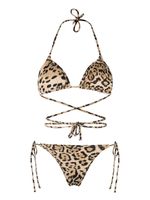 Reina Olga bikini Miami à imprimé léopard - Marron