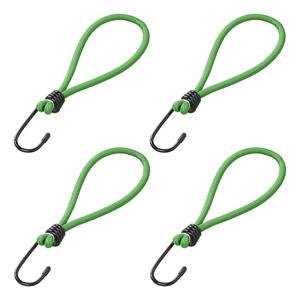 Haakspanner met lus - 12x - elastisch - bagagespin - snelbinders - 20cm - groen