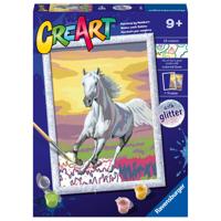 Ravensburger CreArt Schilderen op nummer paard bij zonsondergang