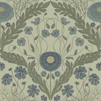 Dutch Wallcoverings Blomstermala - Marguerite Bl/Grn - Blauw/Groen