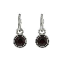 Biba Hang Oorbellen met Swarovski Steentje Burgundy Biba Hang Oorbellen met Swarovski Steentje Burgundy