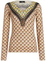 ETRO floral-print knitted top - Orange