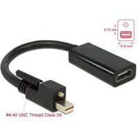 Delock 62640 Adapter mini DisplayPort 1.2 male met schroef > HDMI female 4K Actief zwart - thumbnail