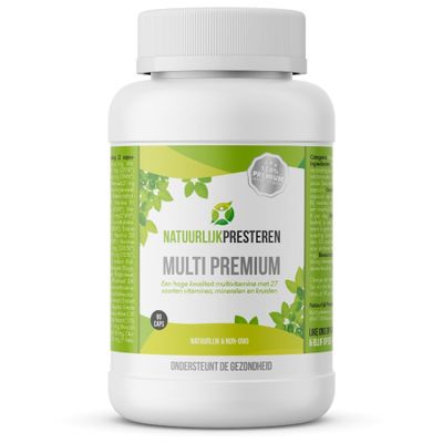 Multi Premium - actieve multivitamine - 5-MTHF Folaat, vegan D3, luteïne en zeaxanthine, MK-7 vitamine K2 – 90 caps