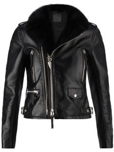 Giuseppe Zanotti veste de moto Amelia en cuir - Noir