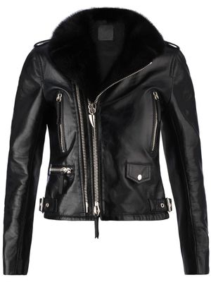 Giuseppe Zanotti veste de moto Amelia en cuir - Noir