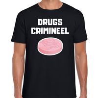 Drugs crimineel verkleed t-shirt zwart voor heren - thumbnail