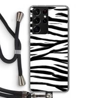Zebra pattern: Samsung Galaxy S21 Ultra Transparant Hoesje met koord
