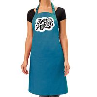 Bon appetit barbecueschort / keukenschort turquoise voor dames