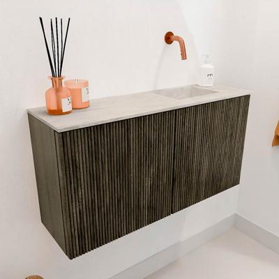 Toiletmeubel Mondiaz Joya Dlux | 80 cm | Meubelkleur Shadow | Faye wastafel Ostra Wasbak Rechts | Zonder kraangat(en)