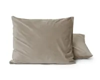Sleeptime Velvet 2 in 1 kussenslopen Taupe/Grijs 60 x 70 cm