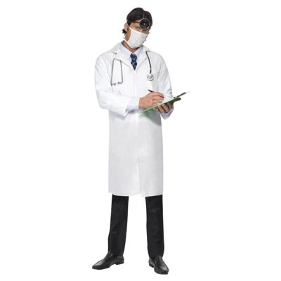 Dokter kostuum - wit - heren - met mondkapje - carnaval - ziekenhuis thema