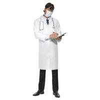 Dokter kostuum - wit - heren - met mondkapje - carnaval - ziekenhuis thema