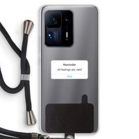 Reminder: Xiaomi Mi Mix 4 Transparant Hoesje met koord