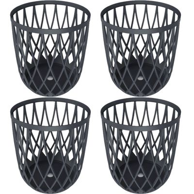 4x Stuks kunststof opbergmanden antraciet 39 cm