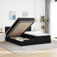 Ottoman bed met matrassen 180x200cm fluweel zwart