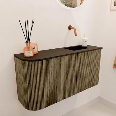 Toiletmeubel Mondiaz Joya | 81.6 cm | Meubelkleur Dusk | Faye wastafel Urban Rechts | Zonder kraangat(en)