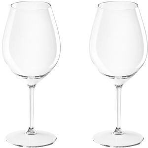 2x Witte of rode wijn wijnglazen 51 cl/510 ml van onbreekbaar transparant kunststof