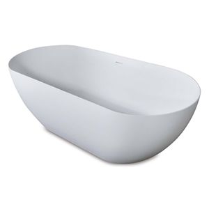 Vrijstaand Ligbad Luca Sanitair Vasca 175x80x58 cm Solid Surface Mat Wit (inclusief afvoer en sifon)